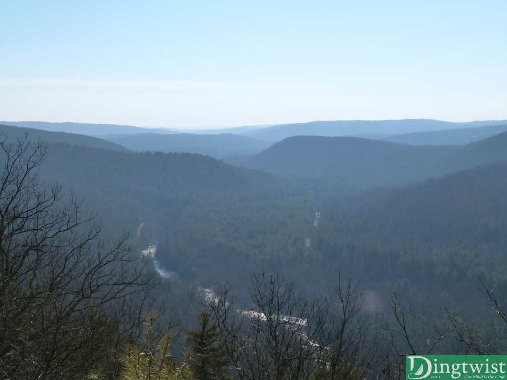 The Farmington River winding through the mountains, en route to the Connecticut River, en route to the Atlantic.