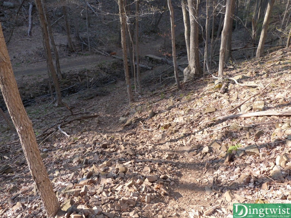 The trail back down to ground level is steep, but not as steep as the ascent. Watch out for loose rocks.