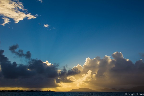 Sunrise through a Rainstorm with Rays Anguilla