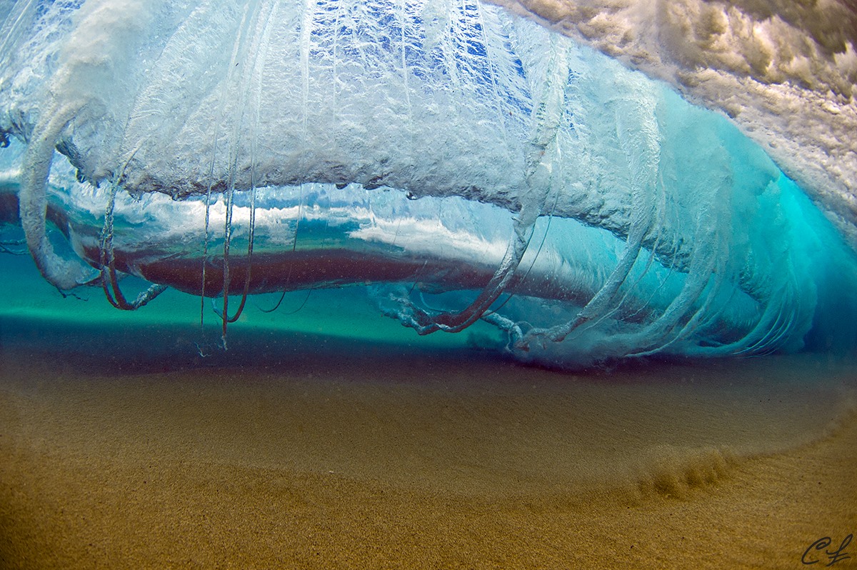 underside of a wave